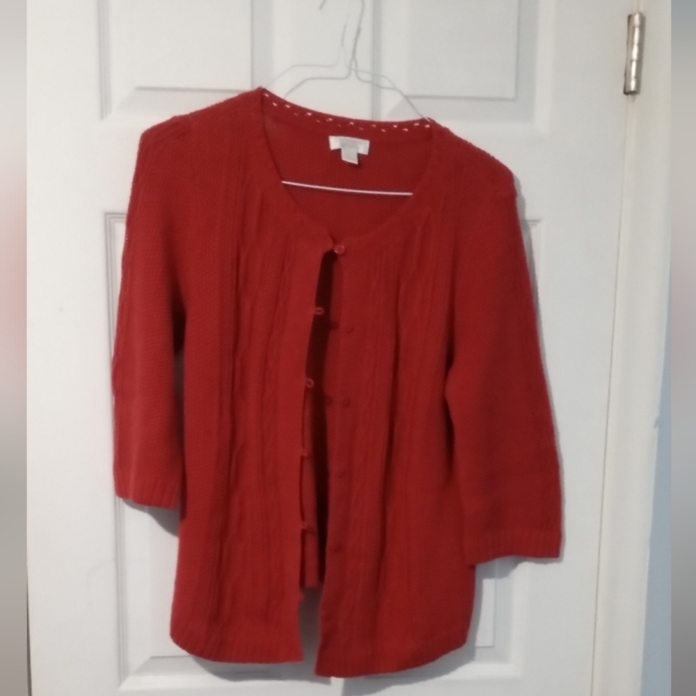 Christopher & Banks Vibrant Red Cardigan
